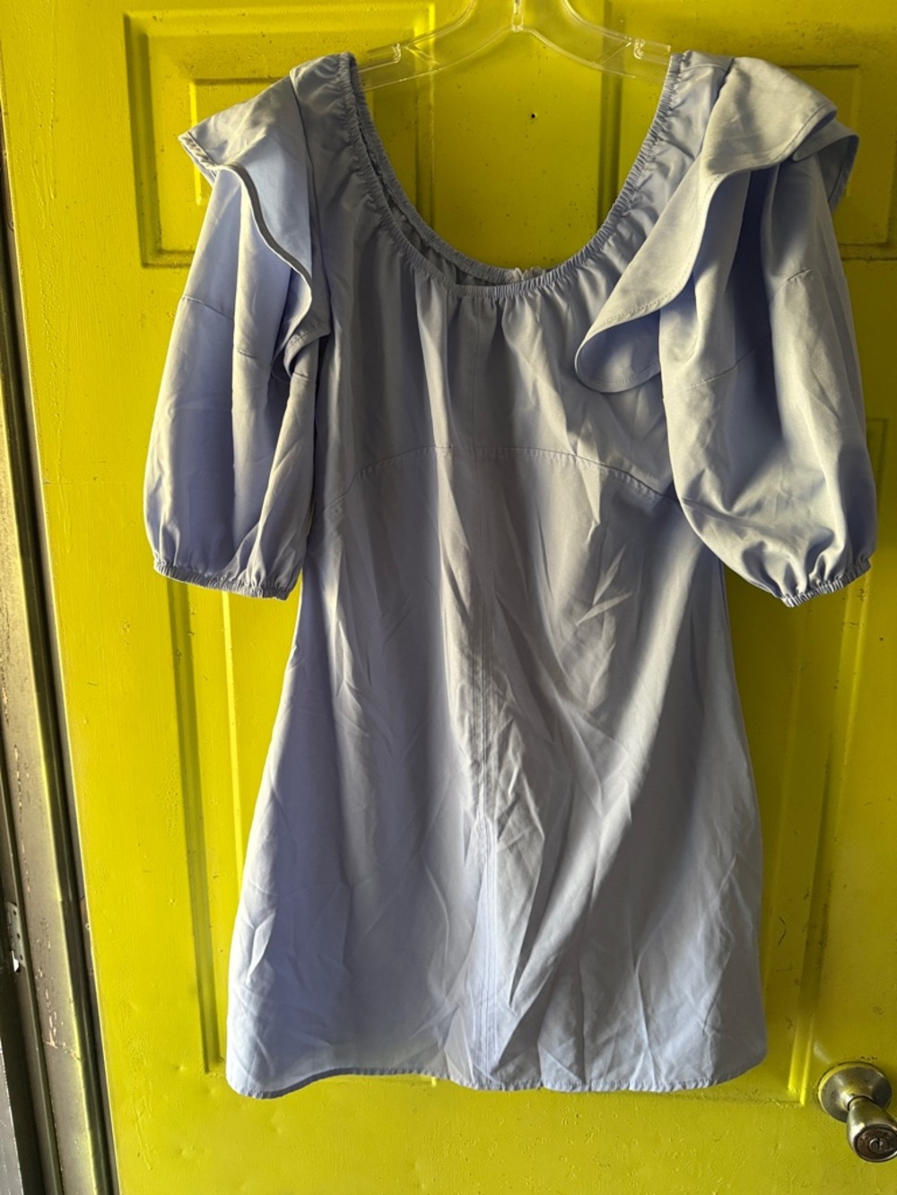 SHEIN Light Blue Ruffle-Sleeve Midi Dress
